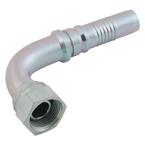 1.1/4" BSP Female Interlock 90° Swept Elbow 1" Hose ID