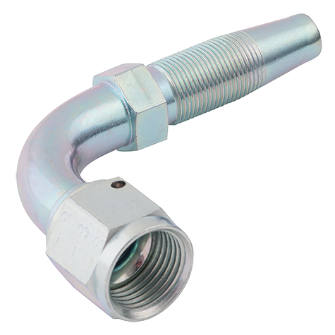 7/16" SAE/JIC Female x 4.8mm Hose ID Reusable 90° Elbow
