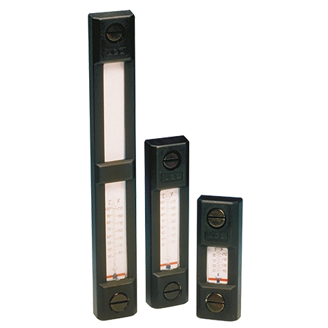 76mm Centres Fluid Level Gauge With Thermometer