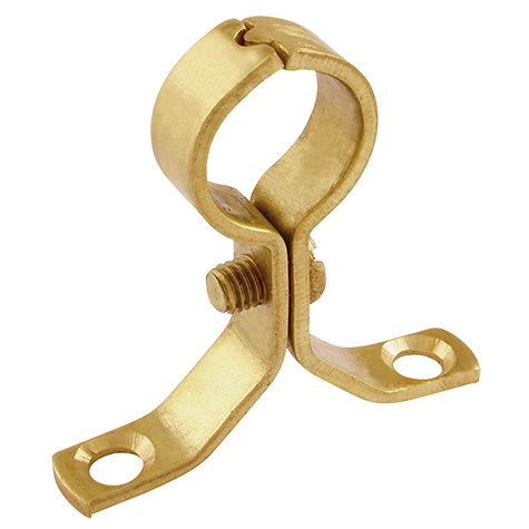 35MM OD PIPE CLIP SCREW-ON BRASS