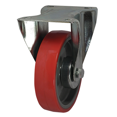 RED POLY TYRE 100MM FIXED 150KG