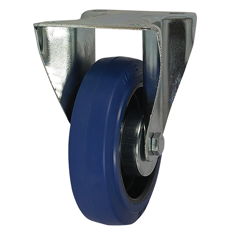 BLUE RUBBER TYRE 100MM 160KG FIXED