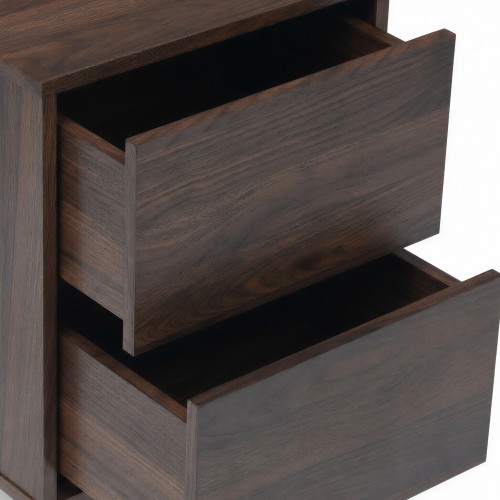 Warm walnut-effect finish