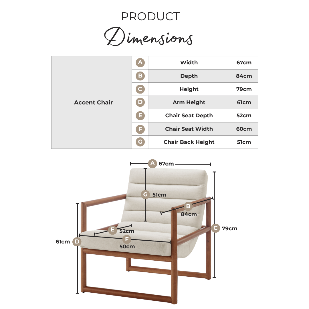 Cassia Beige Fabric Mid Century Modern Accent Chair