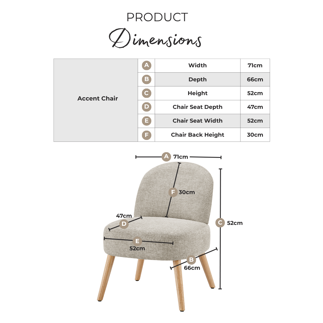 Minnie Grey and Beige Fabric Accent Chair