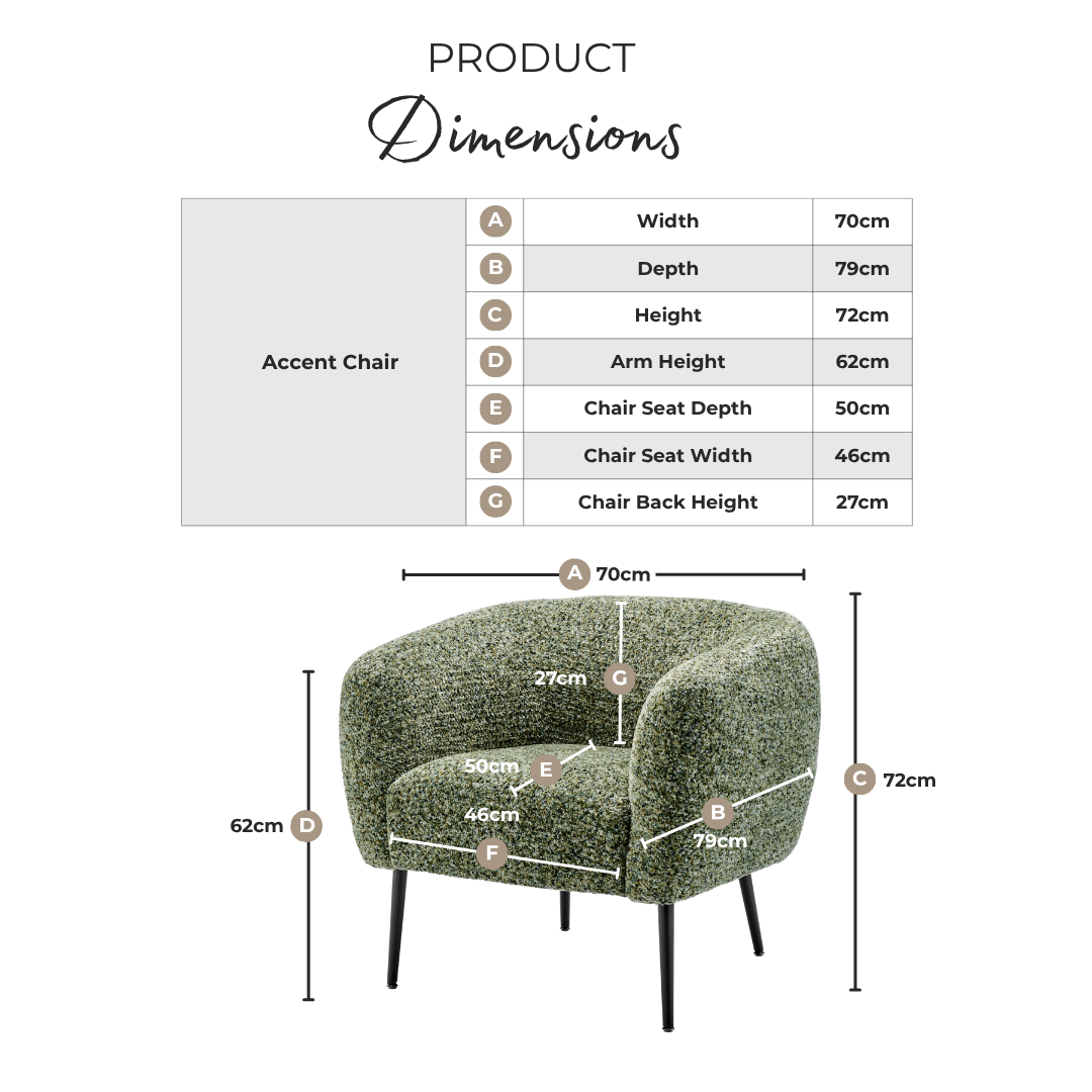 Veda Green Fabric Accent Tub Chair