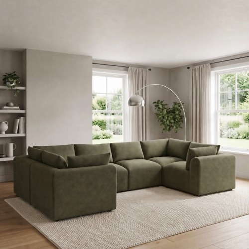 Statement U-shaped sofa design