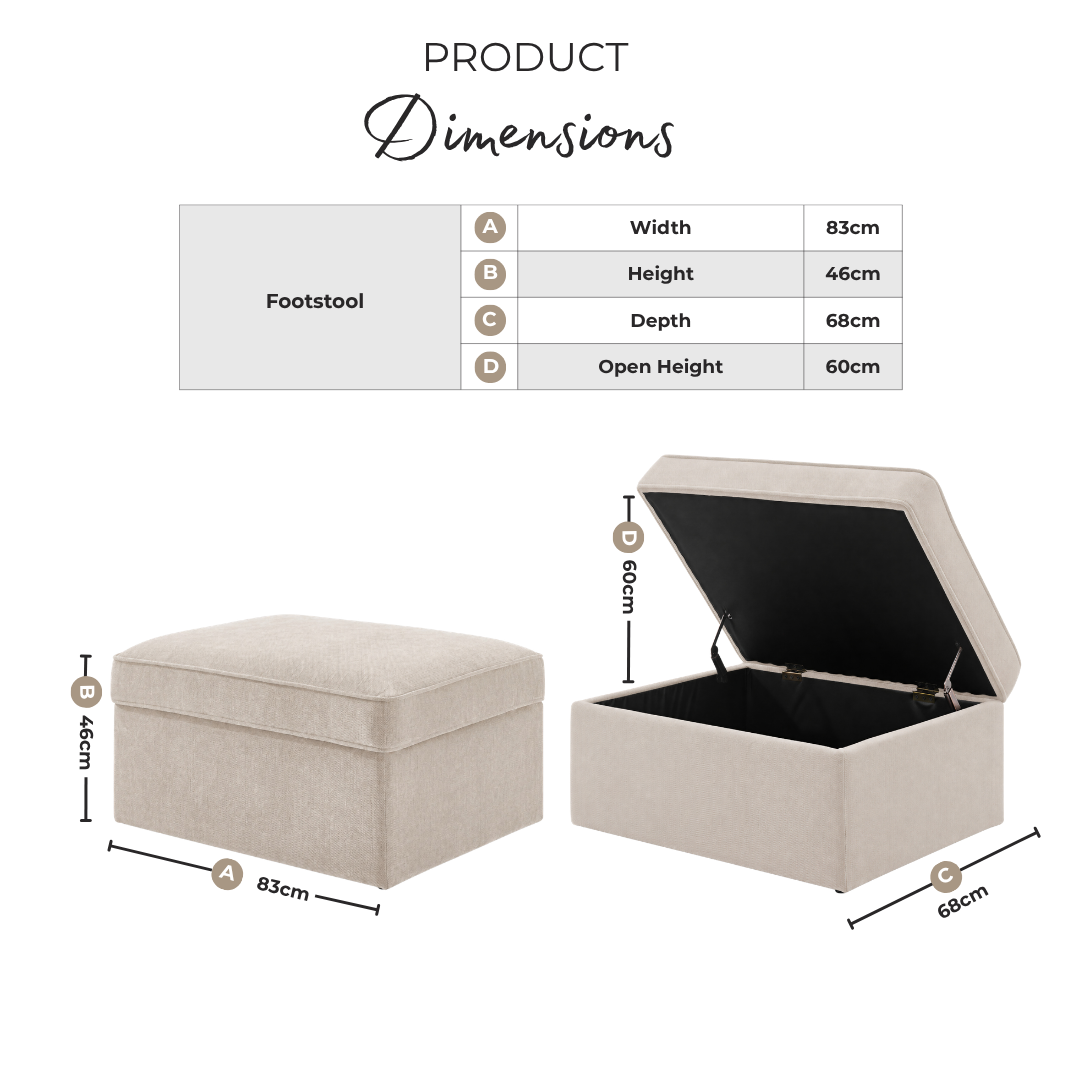 Jasper Green Linen-Look Fabric Storage Footstool
