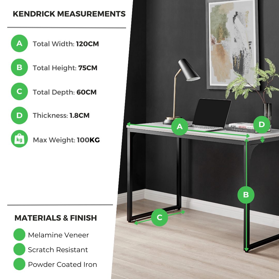 Kendrick Grey and Black Office Desk
