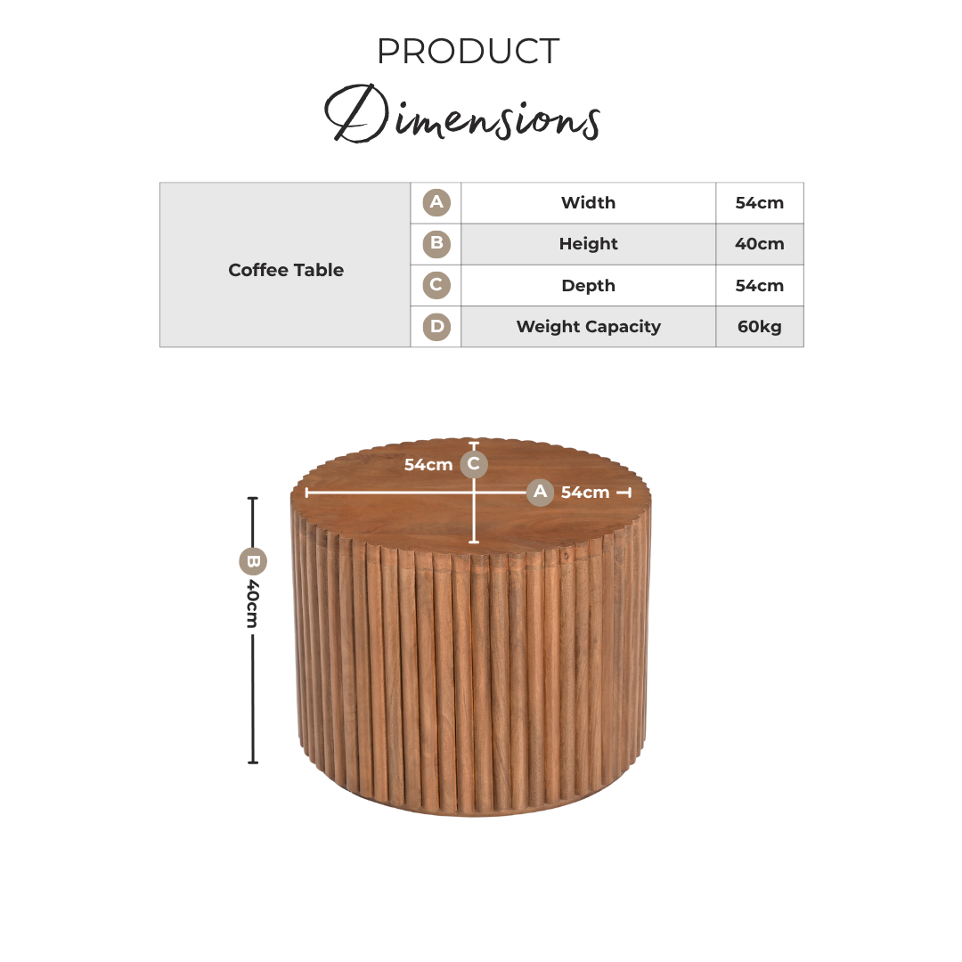 Hood Round Walnut Wood Coffee Table