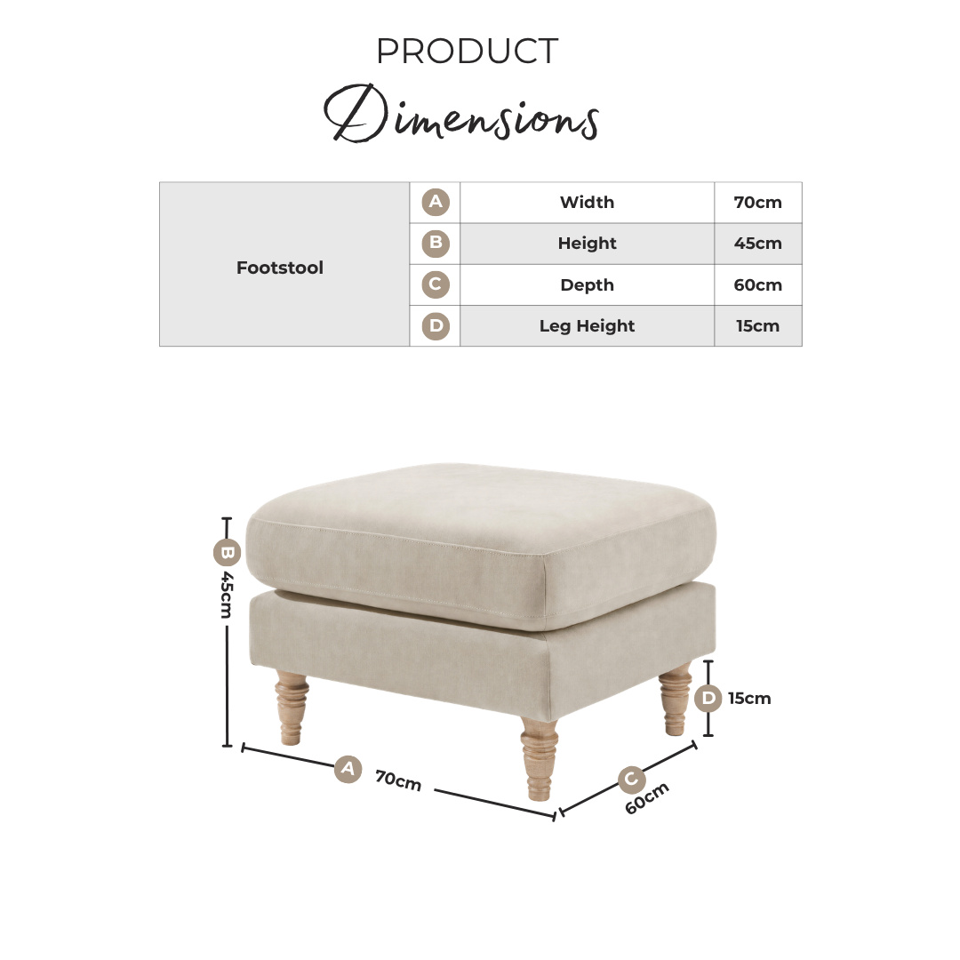 Bernie Green Chenille Fabric Footstool