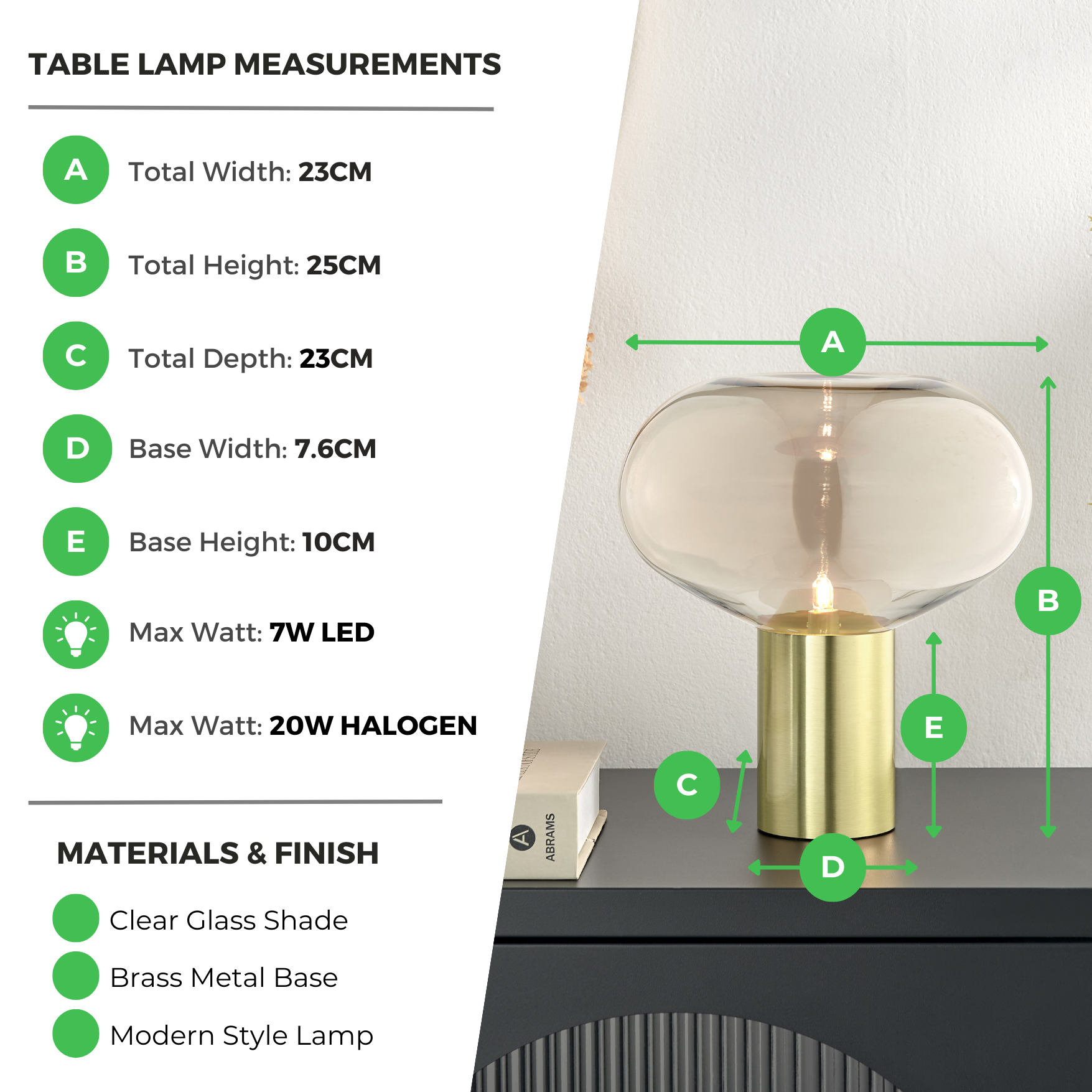 Sarah Glass and Brass Table Lamp