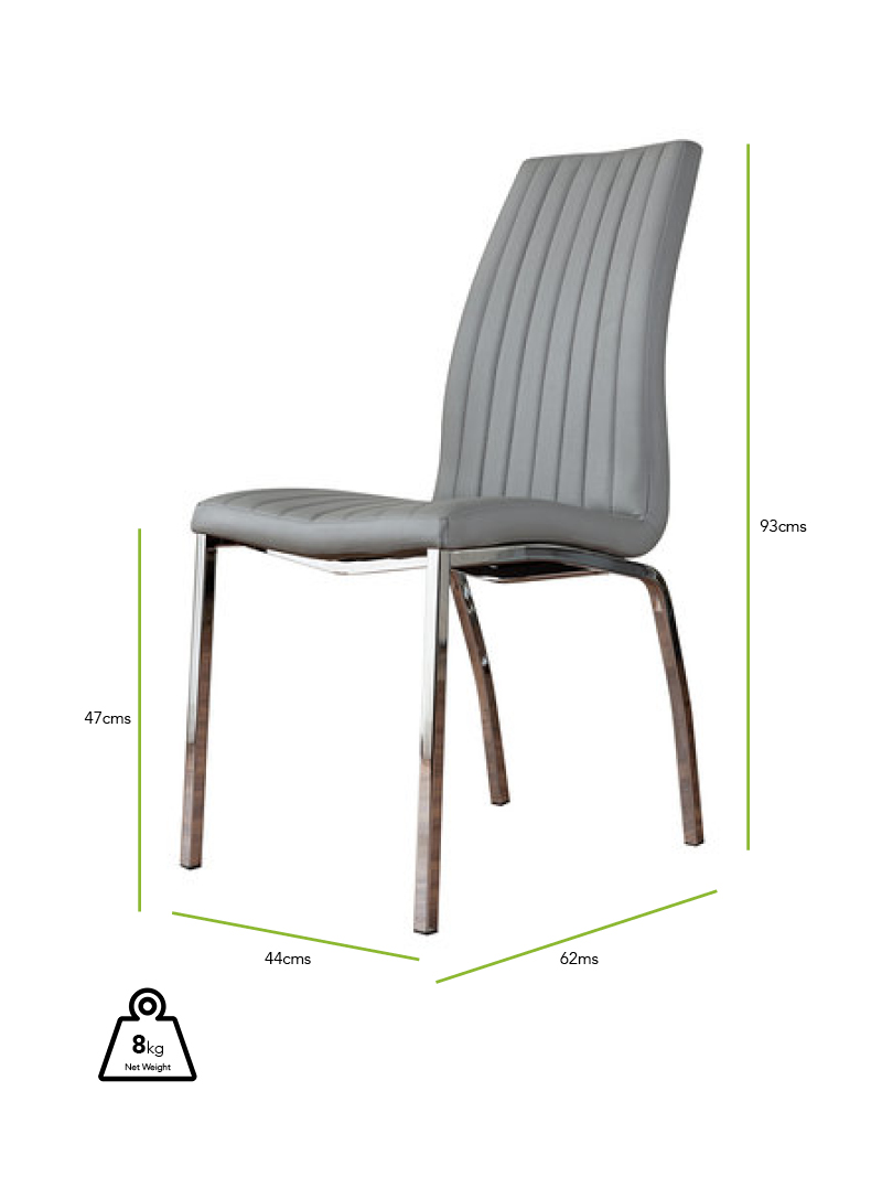 Atlanta White High Gloss And Chrome Metal Rectangle Dining Table And 4 Black Isco Dining Chairs Set