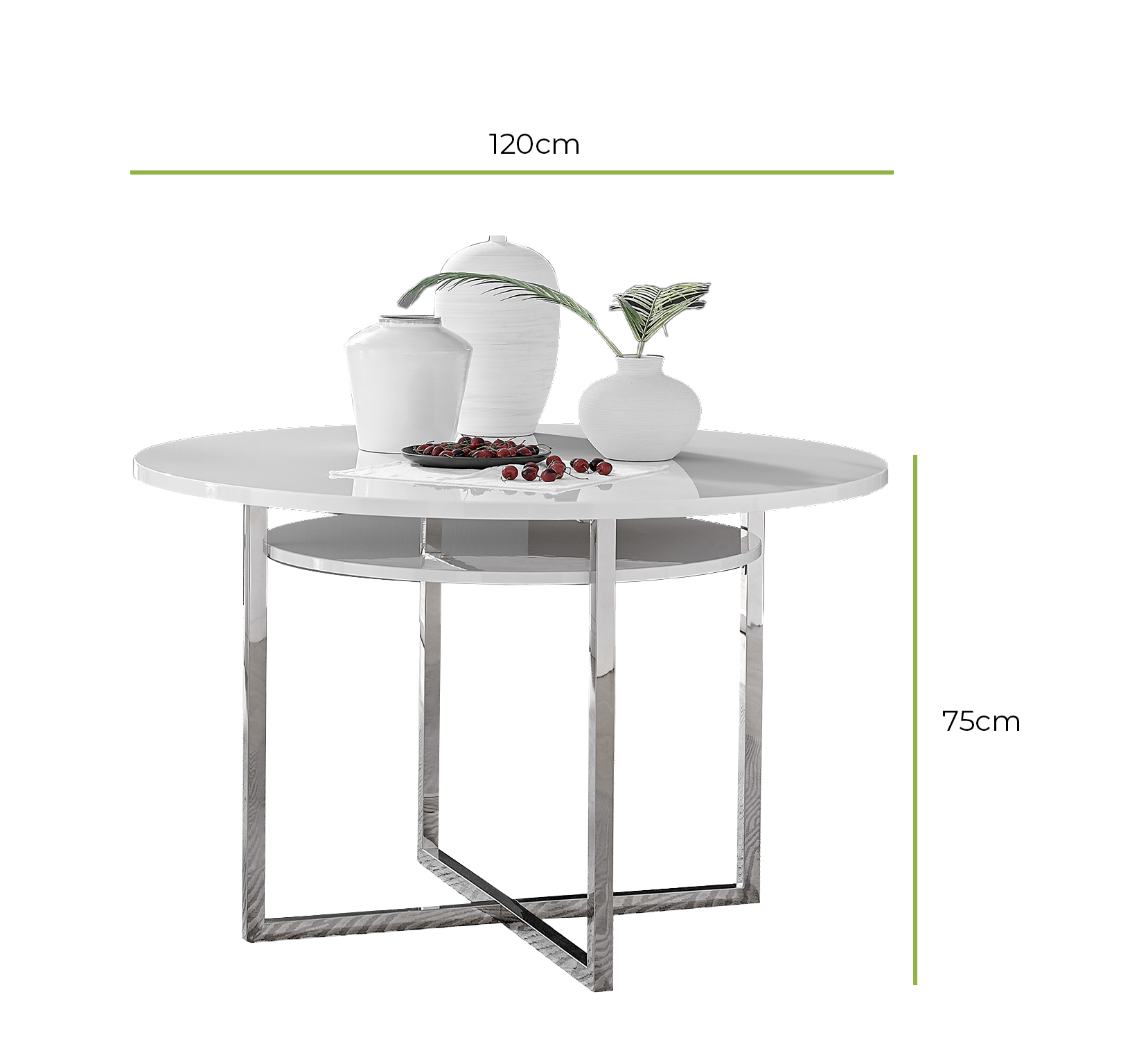 Adley Round Grey Matte Concrete Storage 4 Seater Dining Table