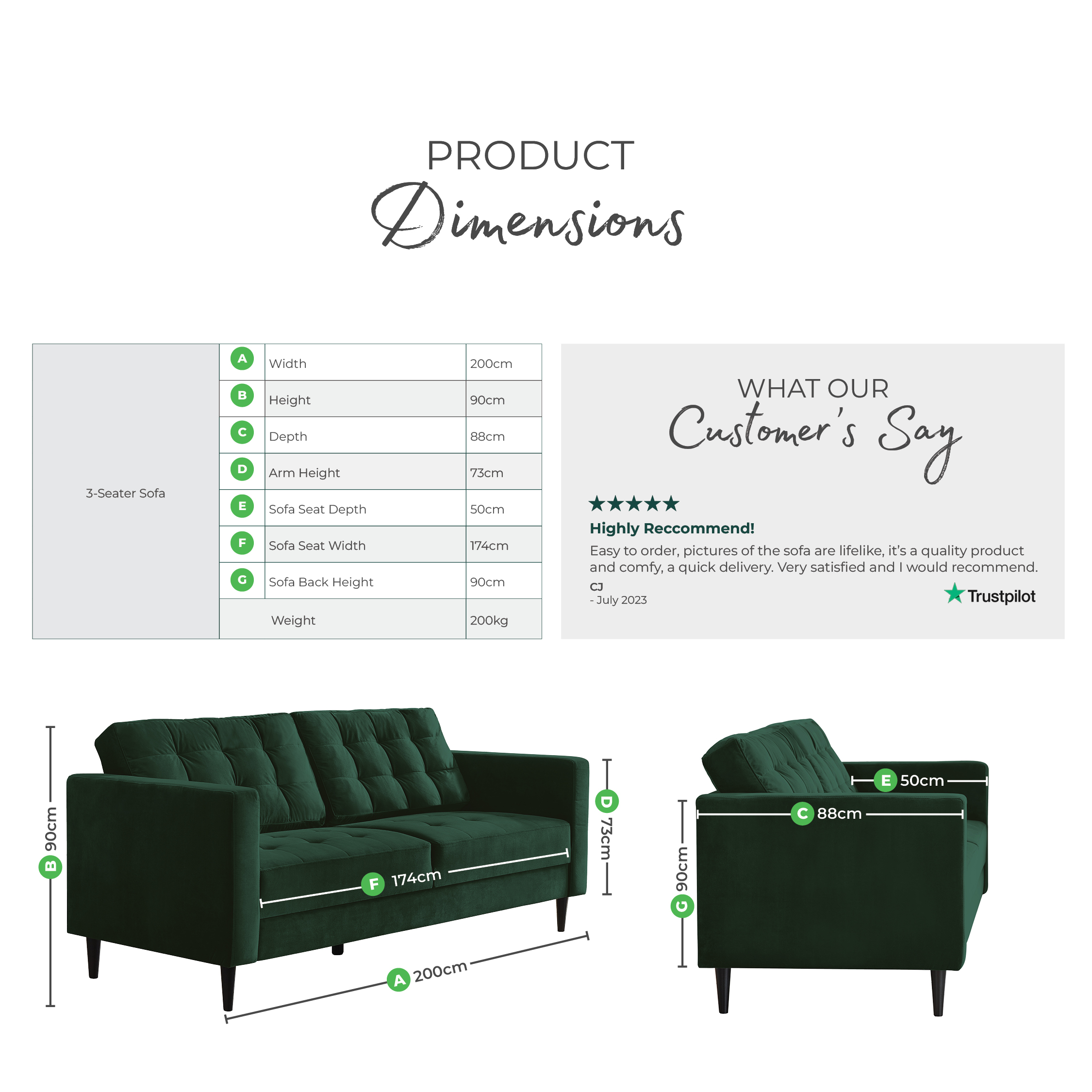 Jolene Dark Grey Velvet 3 Seater Sofa
