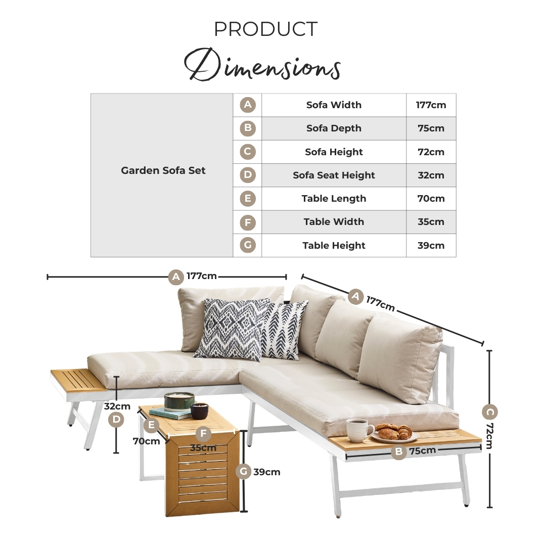 Riviera Grey Metal Modular 4 Seat Corner Garden Sofa Day Bed