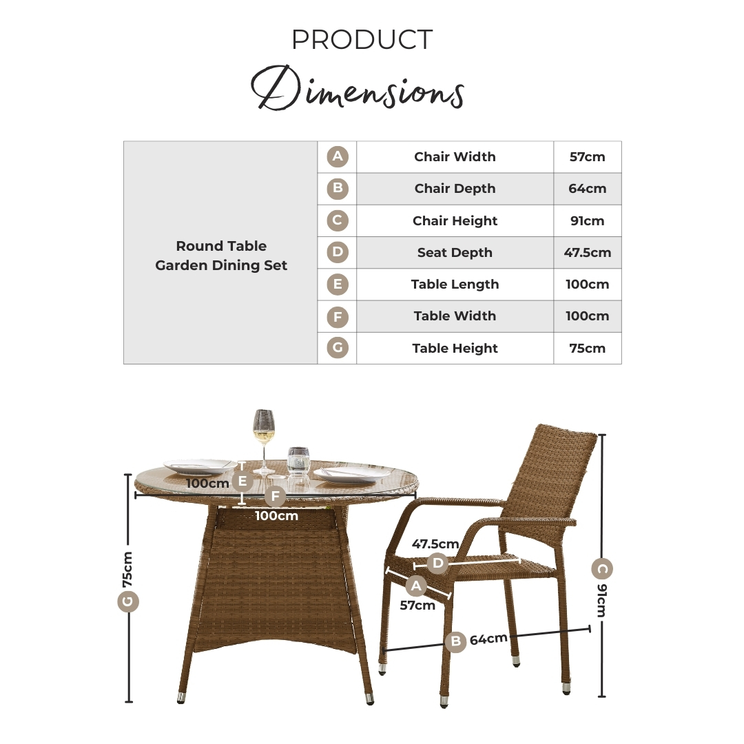 Antigua Grey Rattan 4 Seat Round Table Garden Dining Set