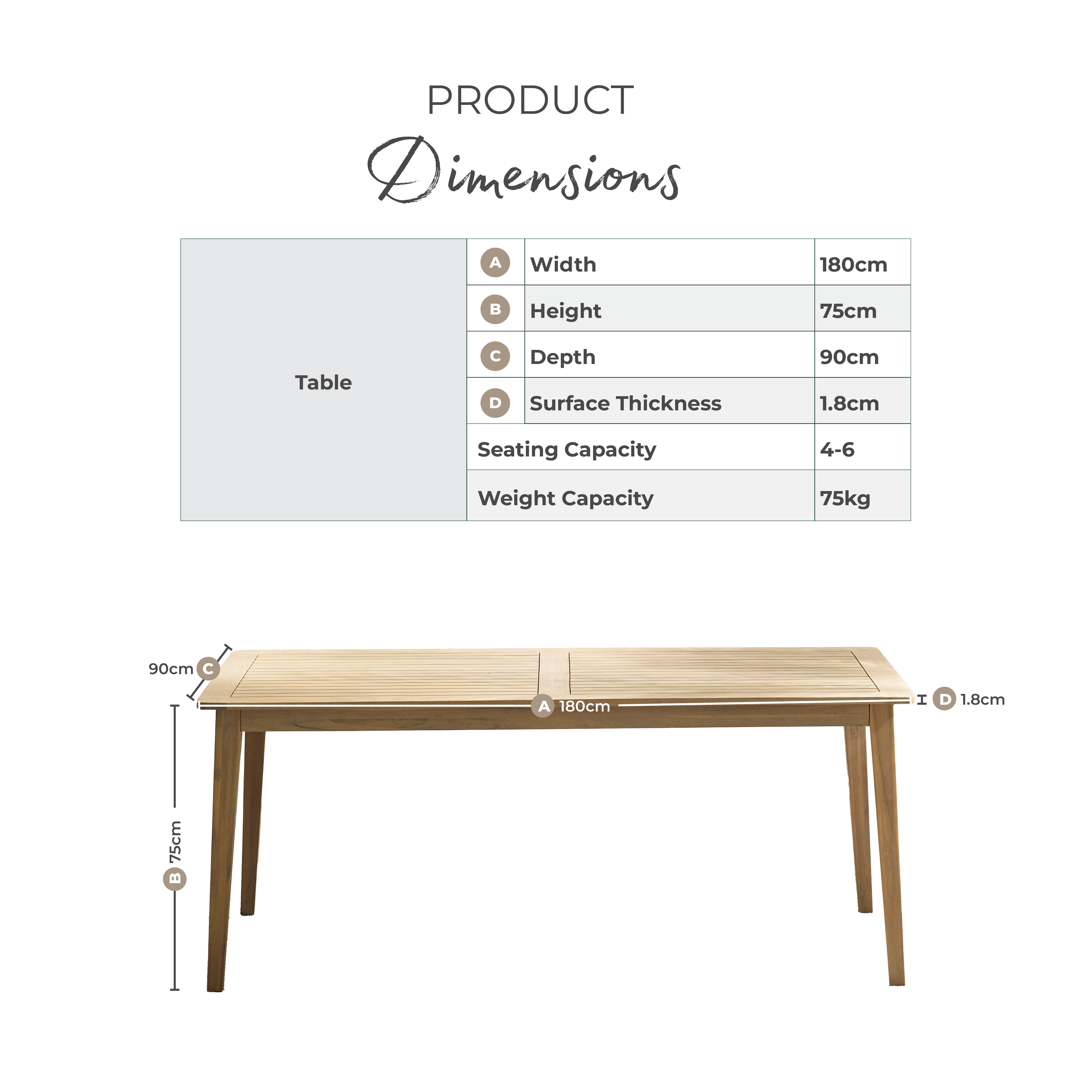 Asa & Hamburg Wood 6 Seat Garden Dining Set