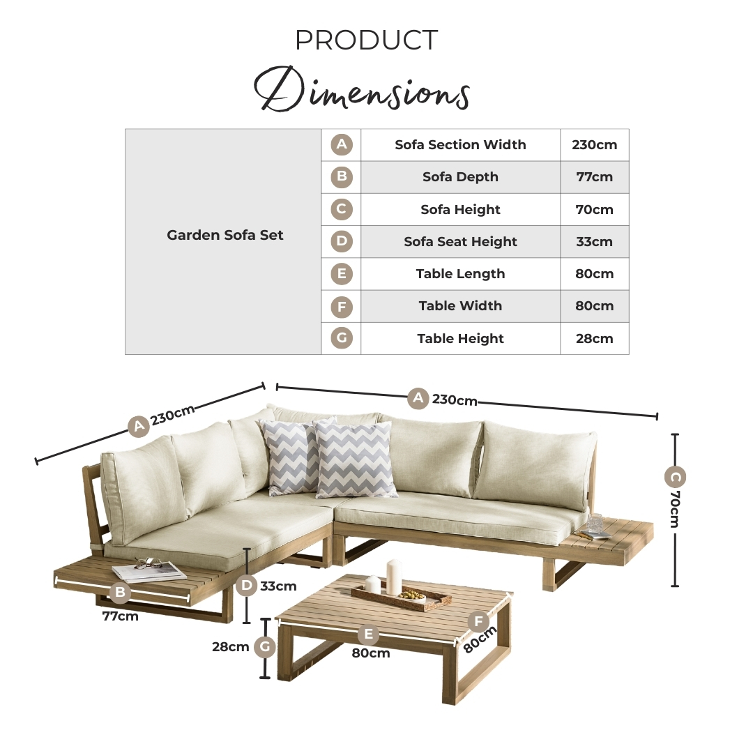 Brisa Walnut Effect Wood & Black 5/6 Seat Garden Sofa Set