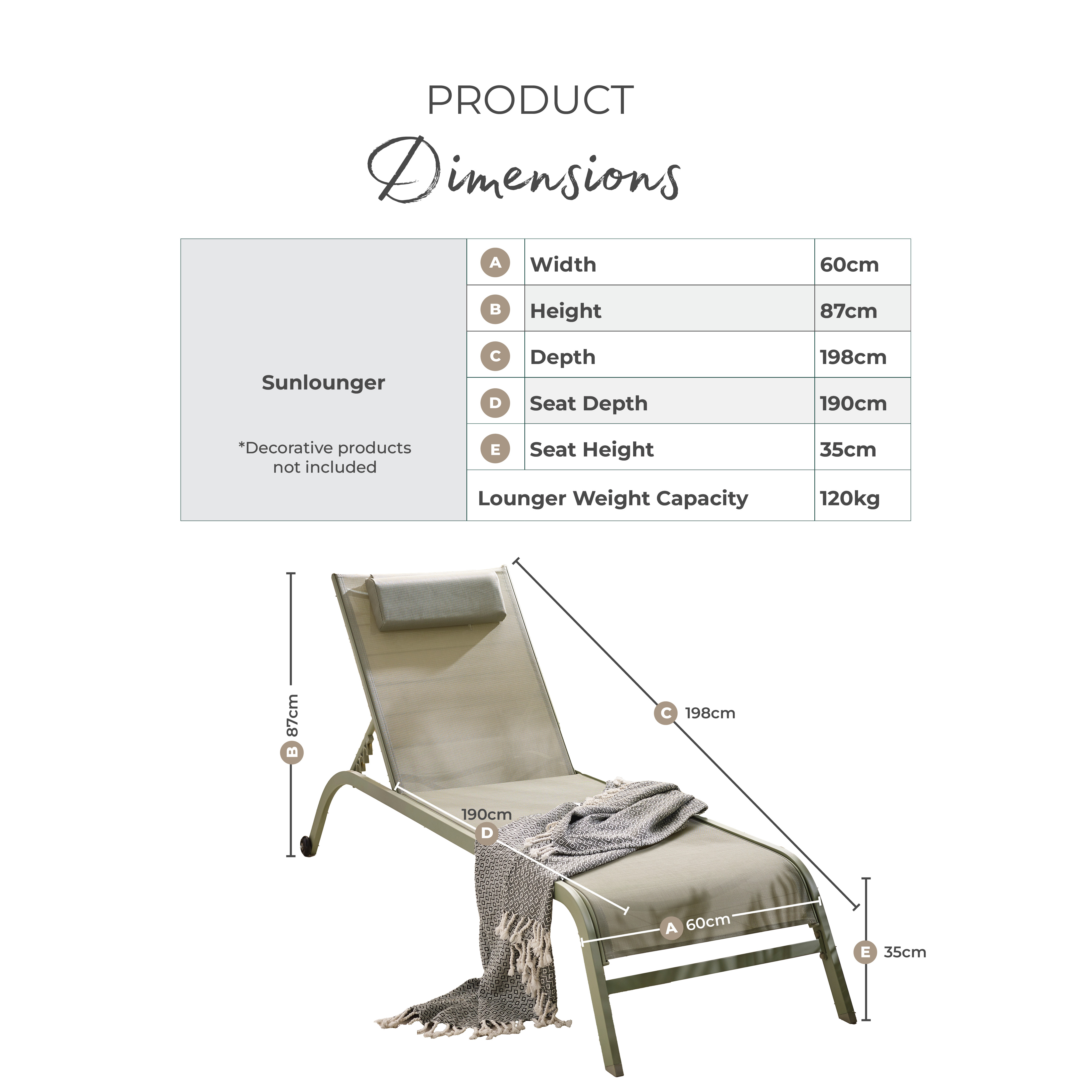 2x Corsica Cream Metal & Textilene Sun Loungers