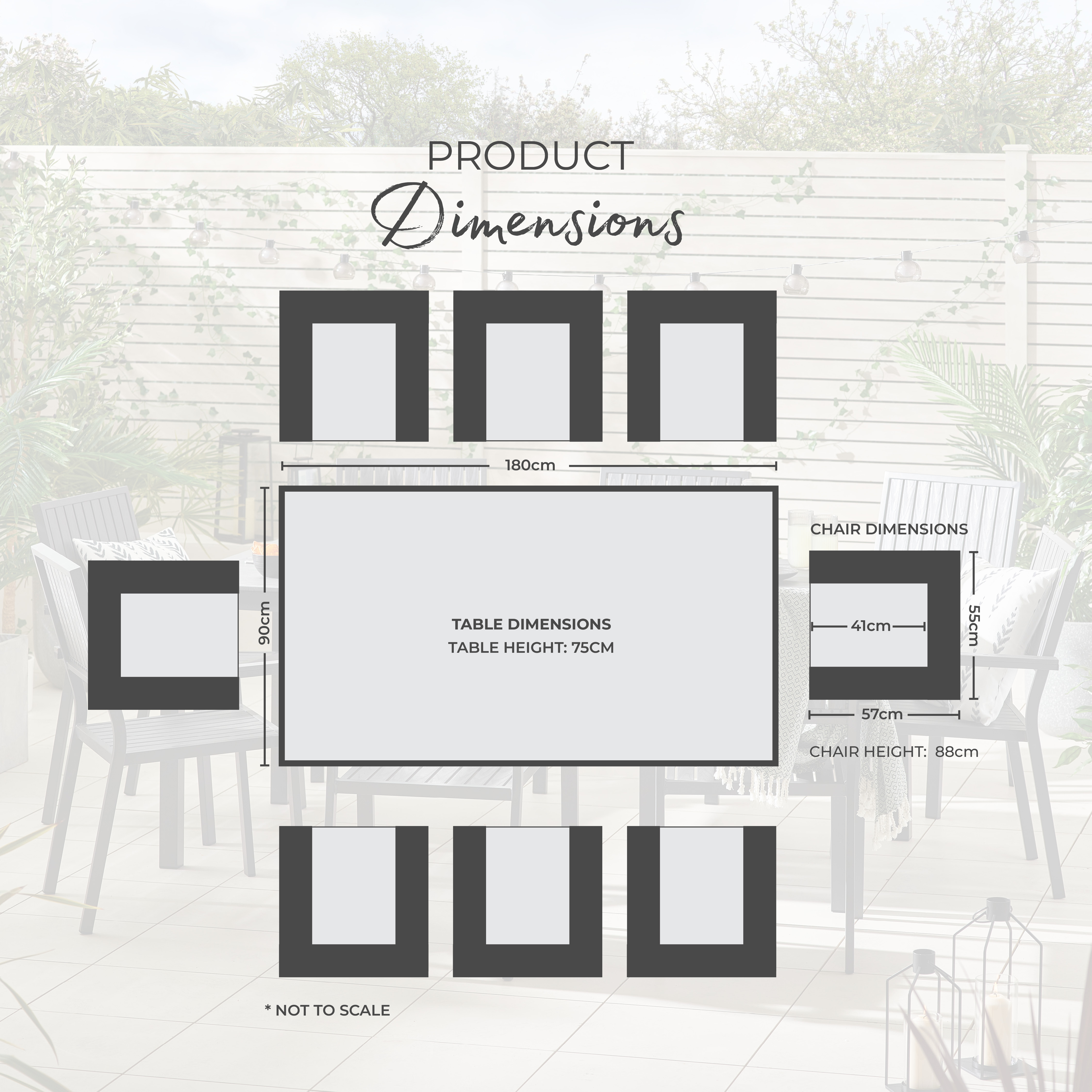 Dubai Grey Polywood 8 Seat Garden Dining Set