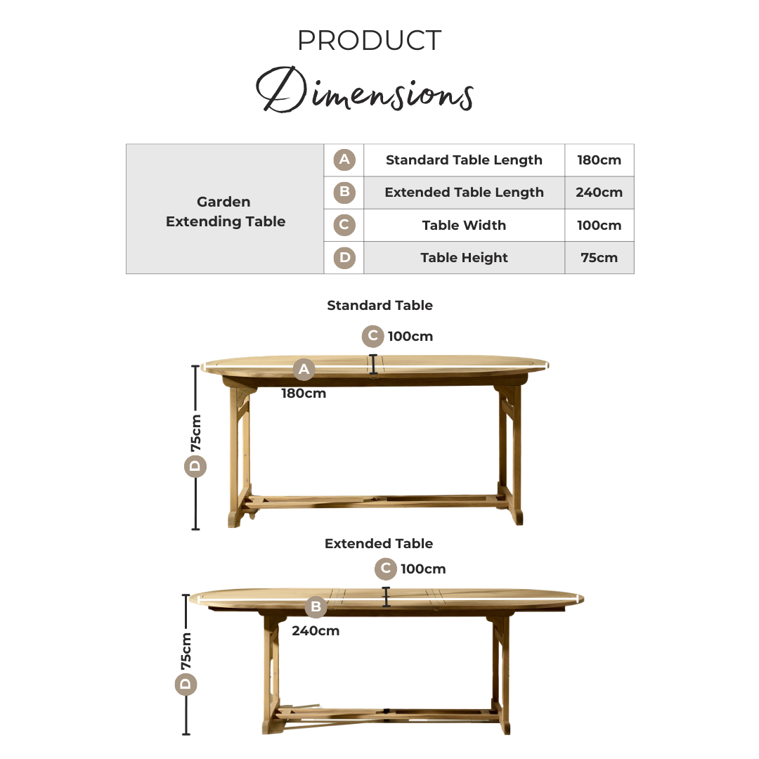 Hamburg & Asa 8 Seat Extending Table Garden Dining Set