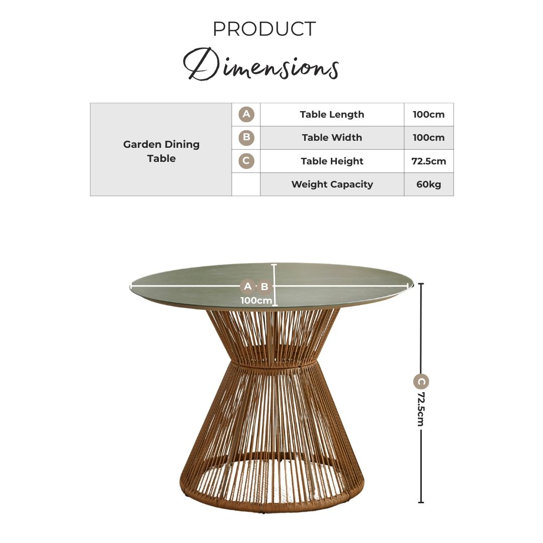 Lanai & Elba Beige Rattan & Cream 4 Seat Round Table Garden Dining Set