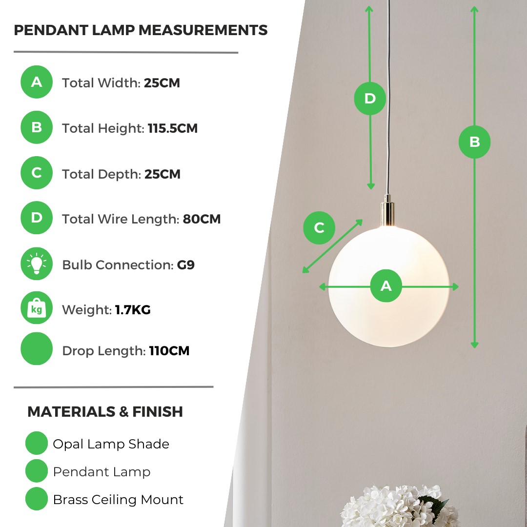 Martha Frosted Glass and Brass Pendant Ceiling Light
