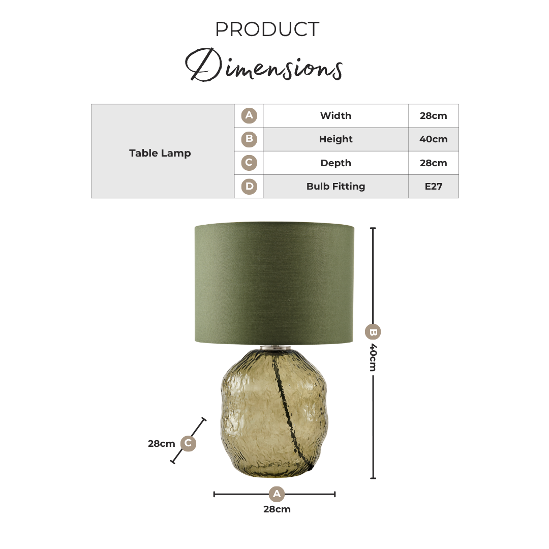 Flynn Green Glass Table Lamp