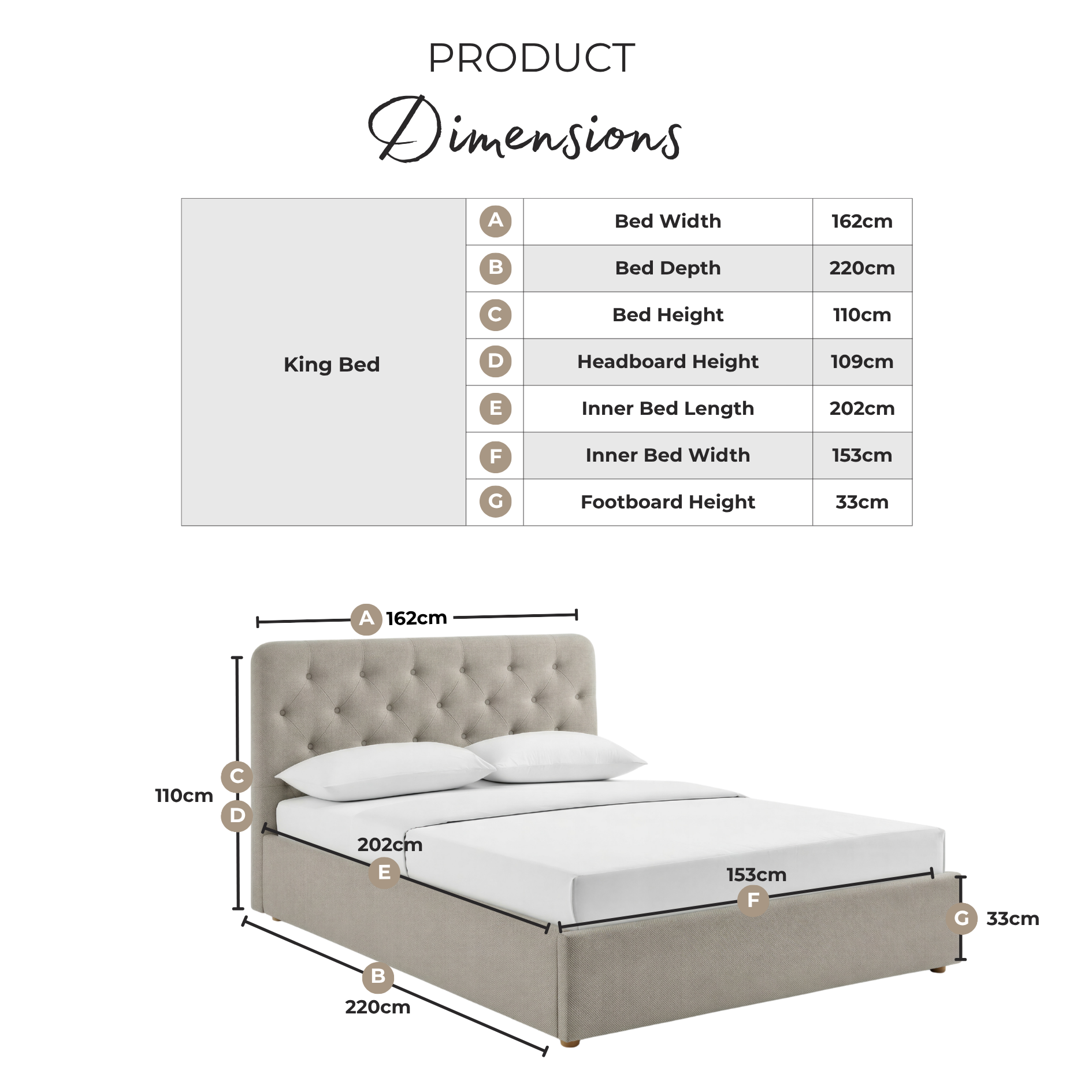 Hayden Taupe Velvet Ottoman King Size Bed Frame