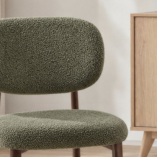 Soft green bouclé finish