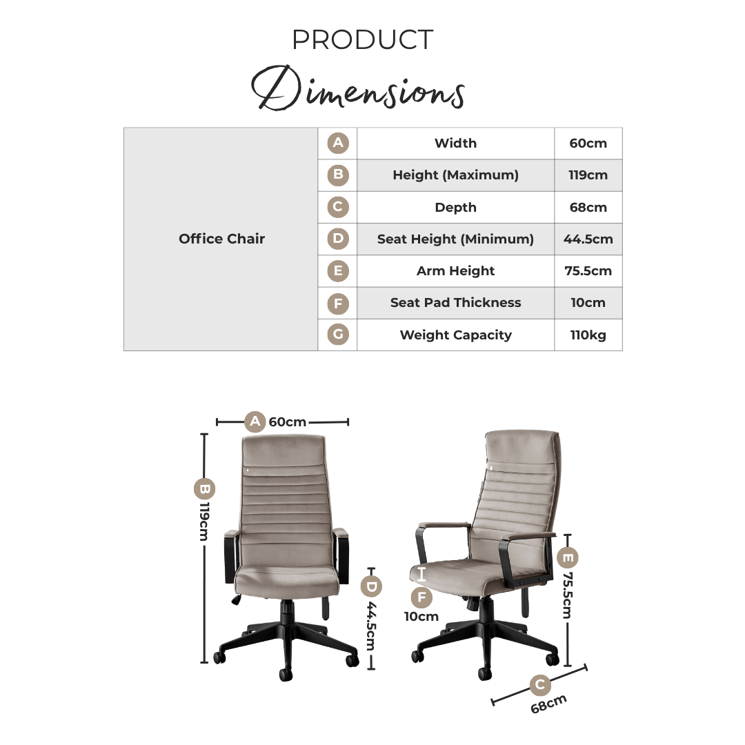Centro Burnt Orange Velvet Reclining Office Chair