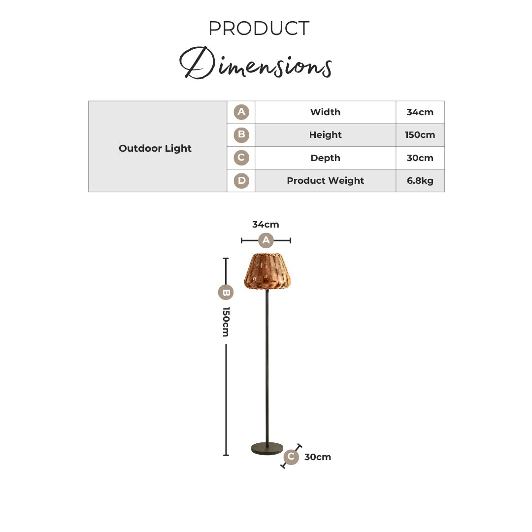 Sundara Rattan Solar Outdoor Floor Light