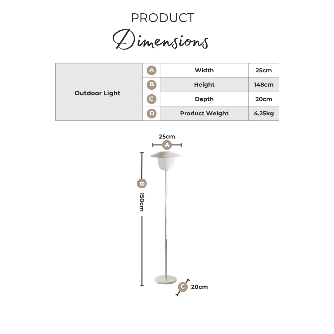 Veya White Solar Outdoor Floor Light