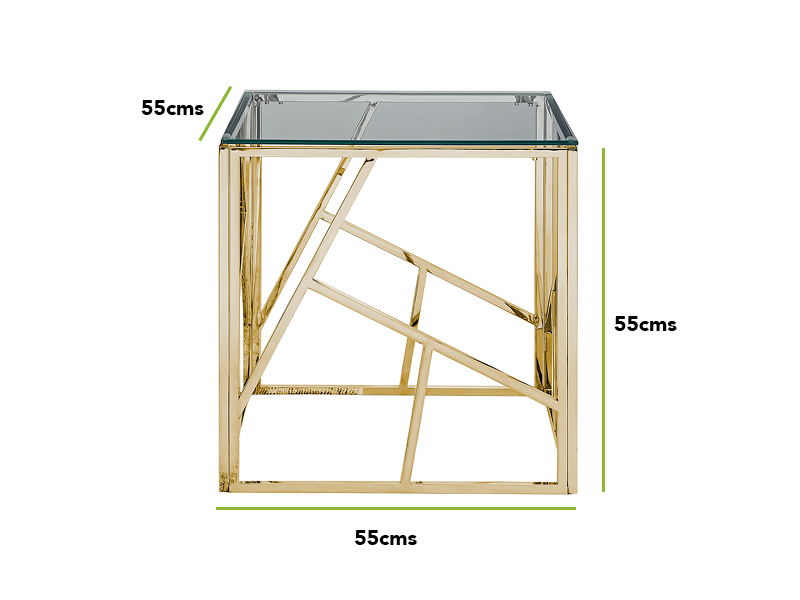 Amalfi Square Gold Side Table