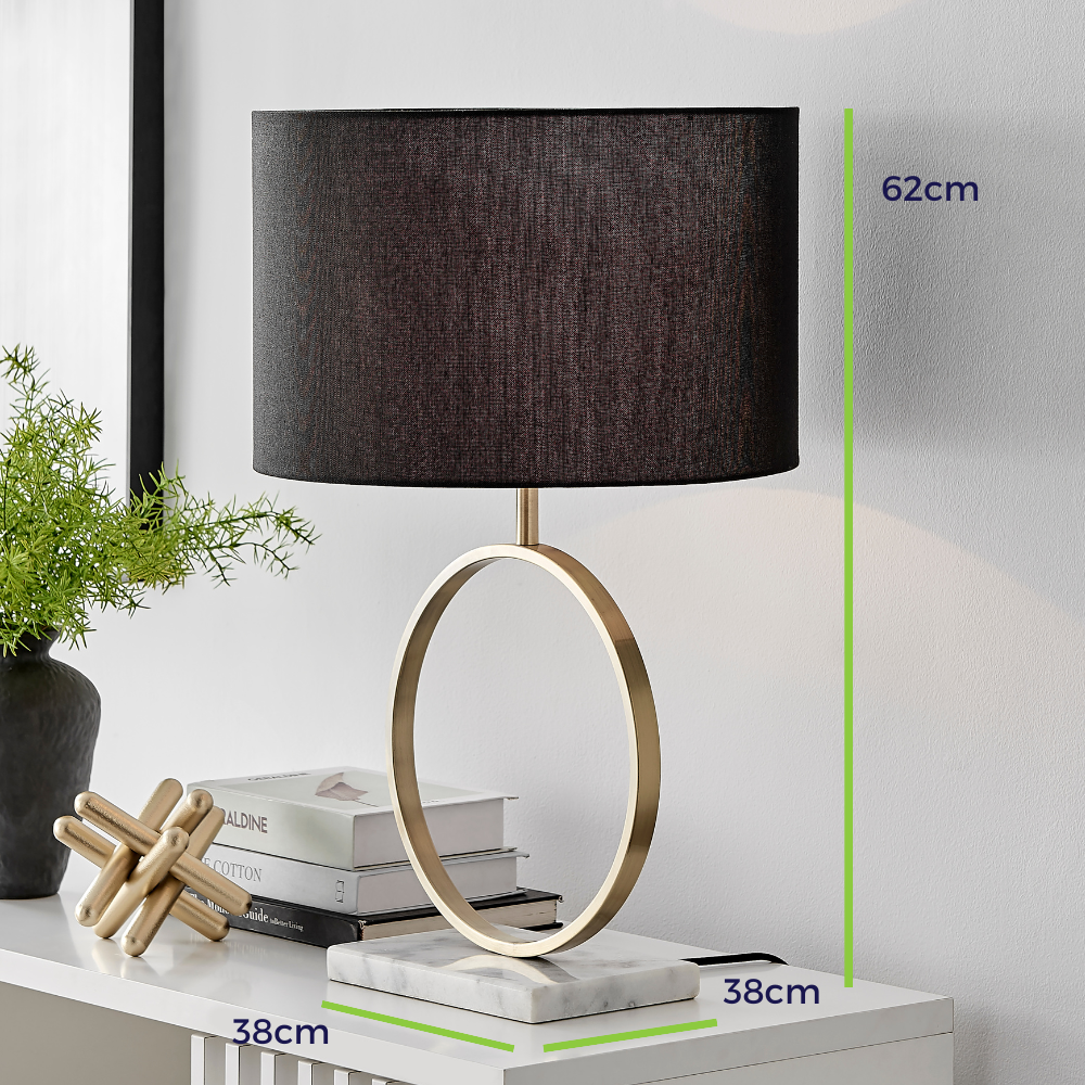 Saffron Black and Marble Table Lamp