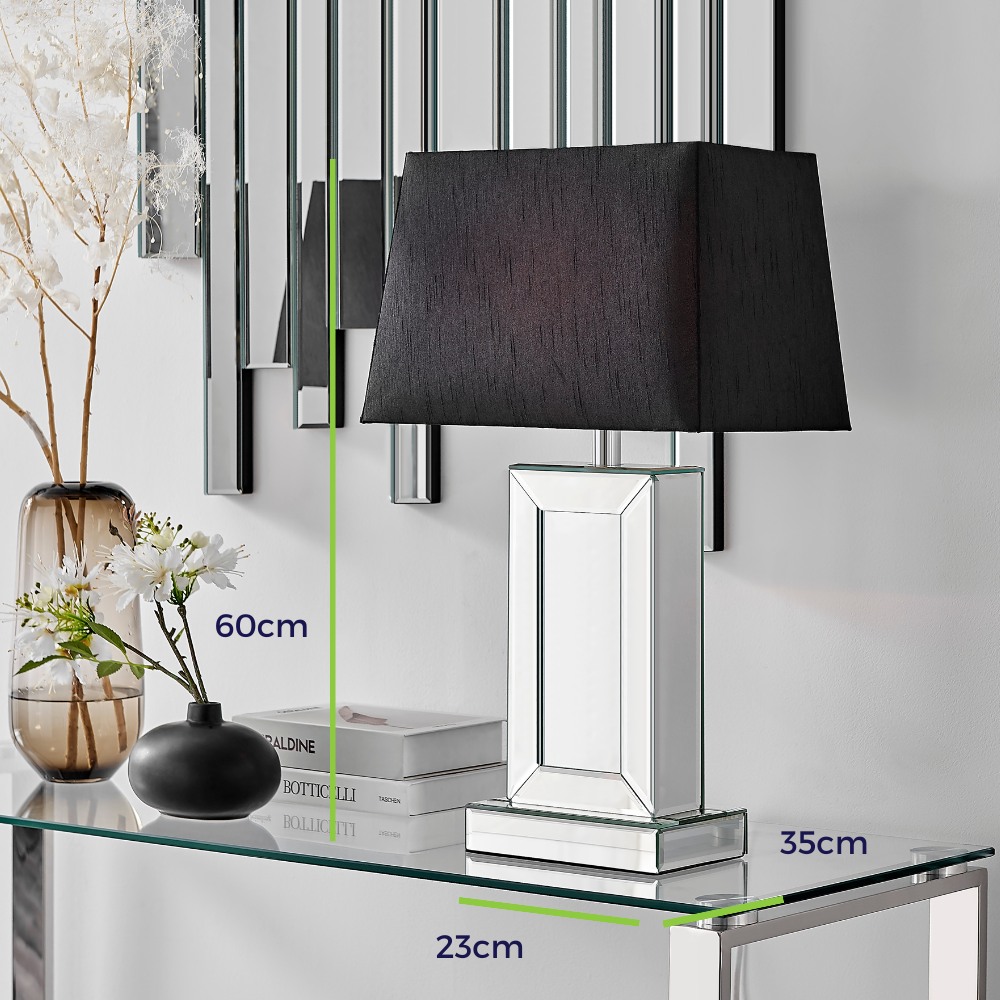 Talia Mirror and White Table Lamp