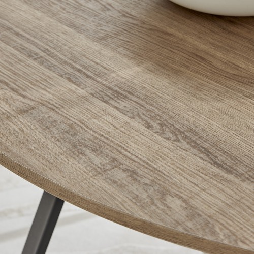 Warm Wood-Effect Round Tabletop