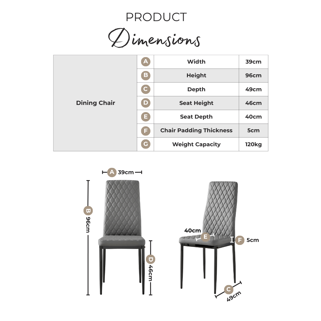 Arezzo Large Extending Dining Table and 6 Grey Milan Chairs