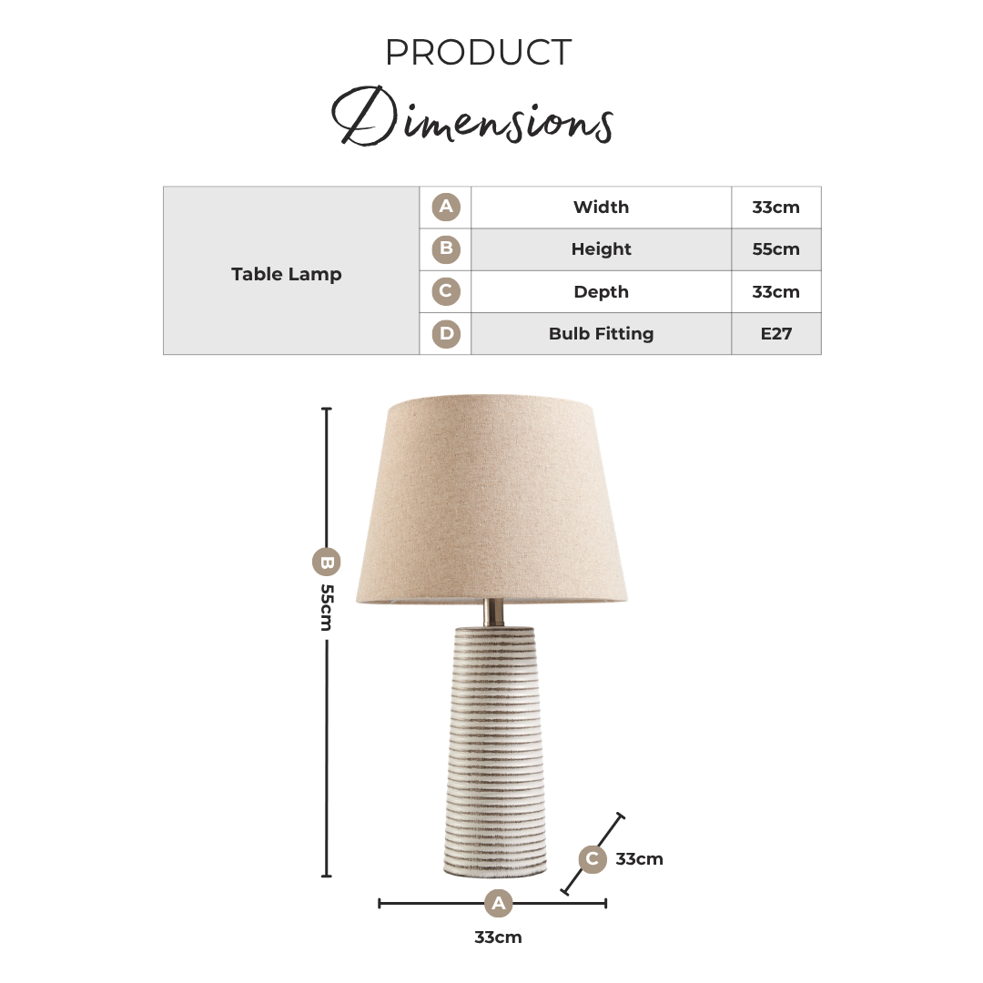 Agatha White Ceramic Table Lamp
