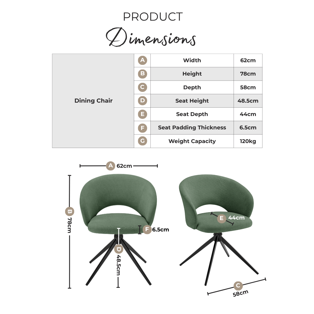 Adley Round Grey Concrete Effect Dining Table 4 Green Anika Swivel Chairs