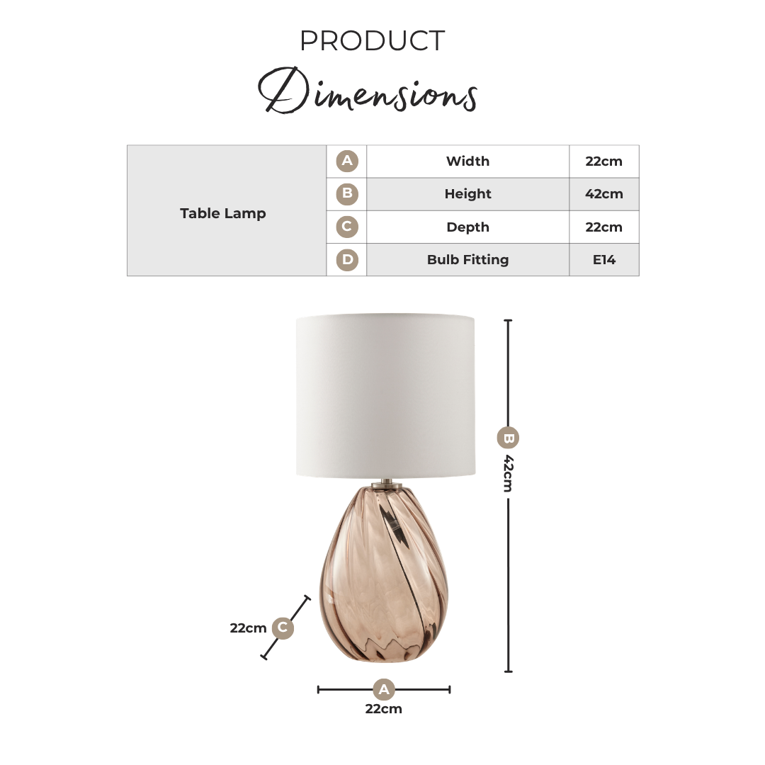 Aurelia Brown Glass & White Table Lamp