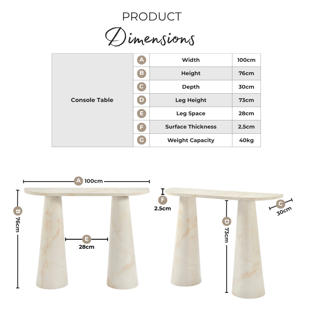 Palma Green Marble Effect Console Table