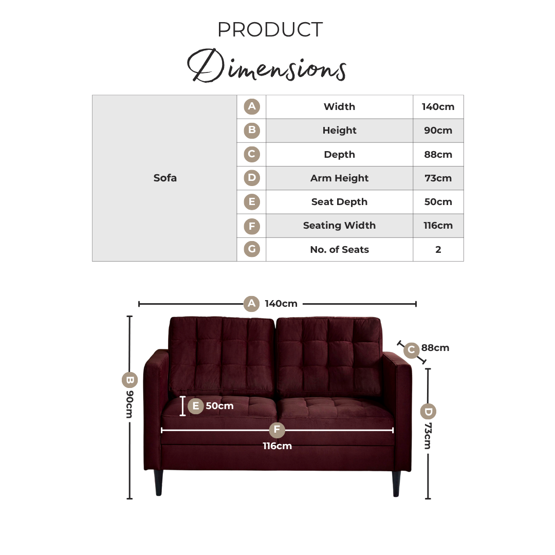 Jolene Mustard Yellow Velvet 2 Seater Sofa