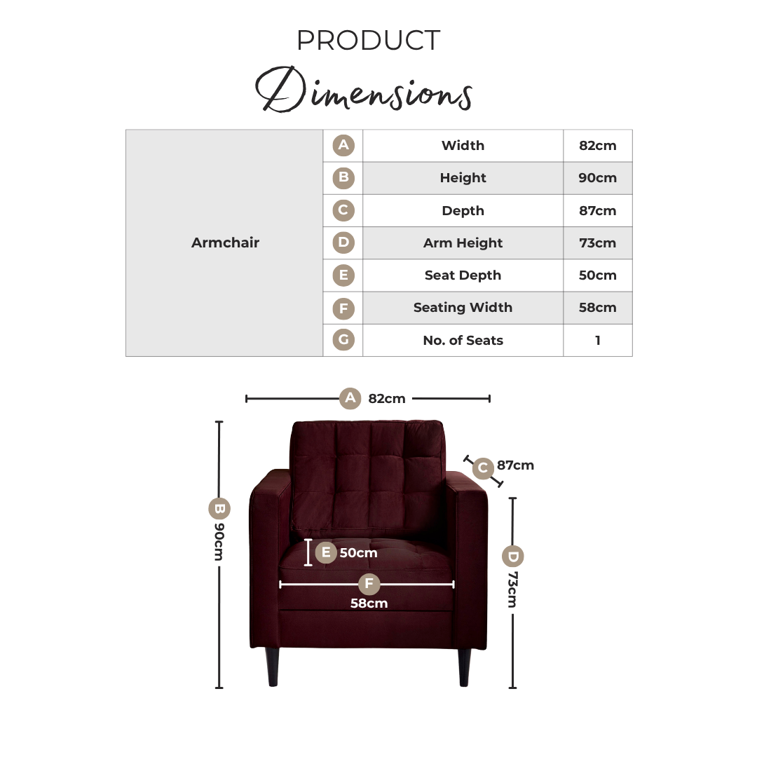 Jolene Maroon Velvet Armchair