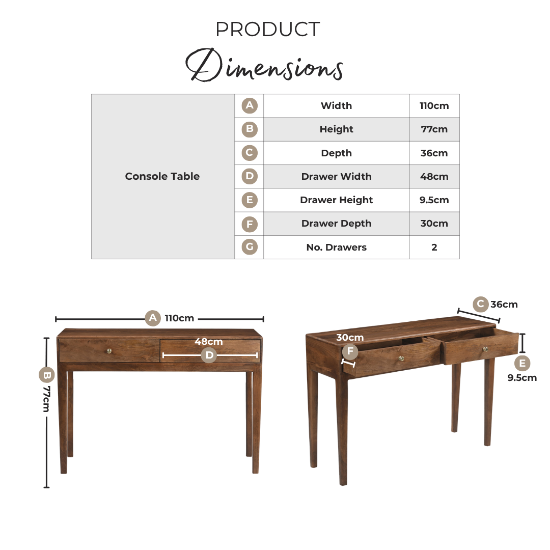 Shasta Mango Wood Walnut Finish Console Table