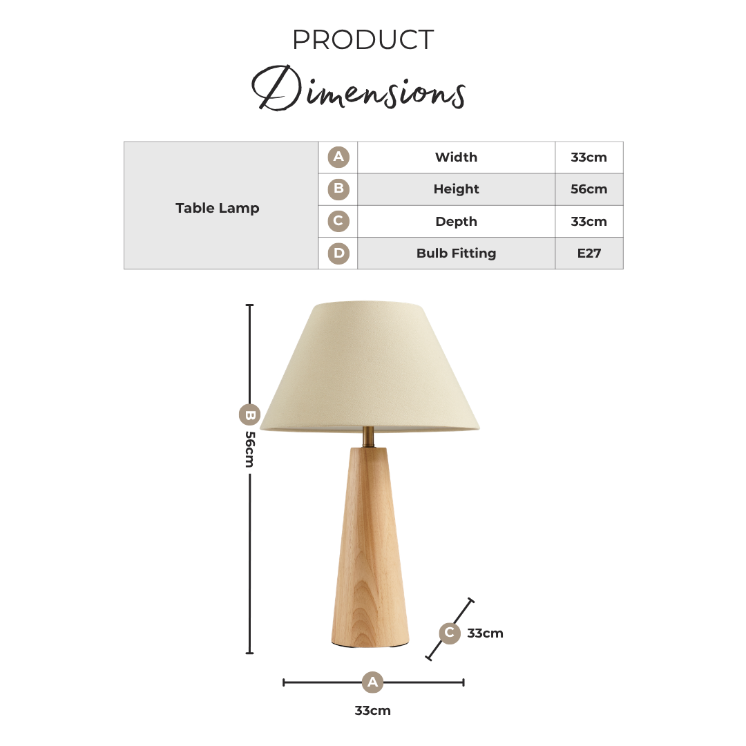 Connie Wood Tapered Table Lamp