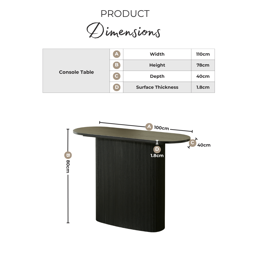 Penrose Round Walnut Wood & Marble Effect Console Table