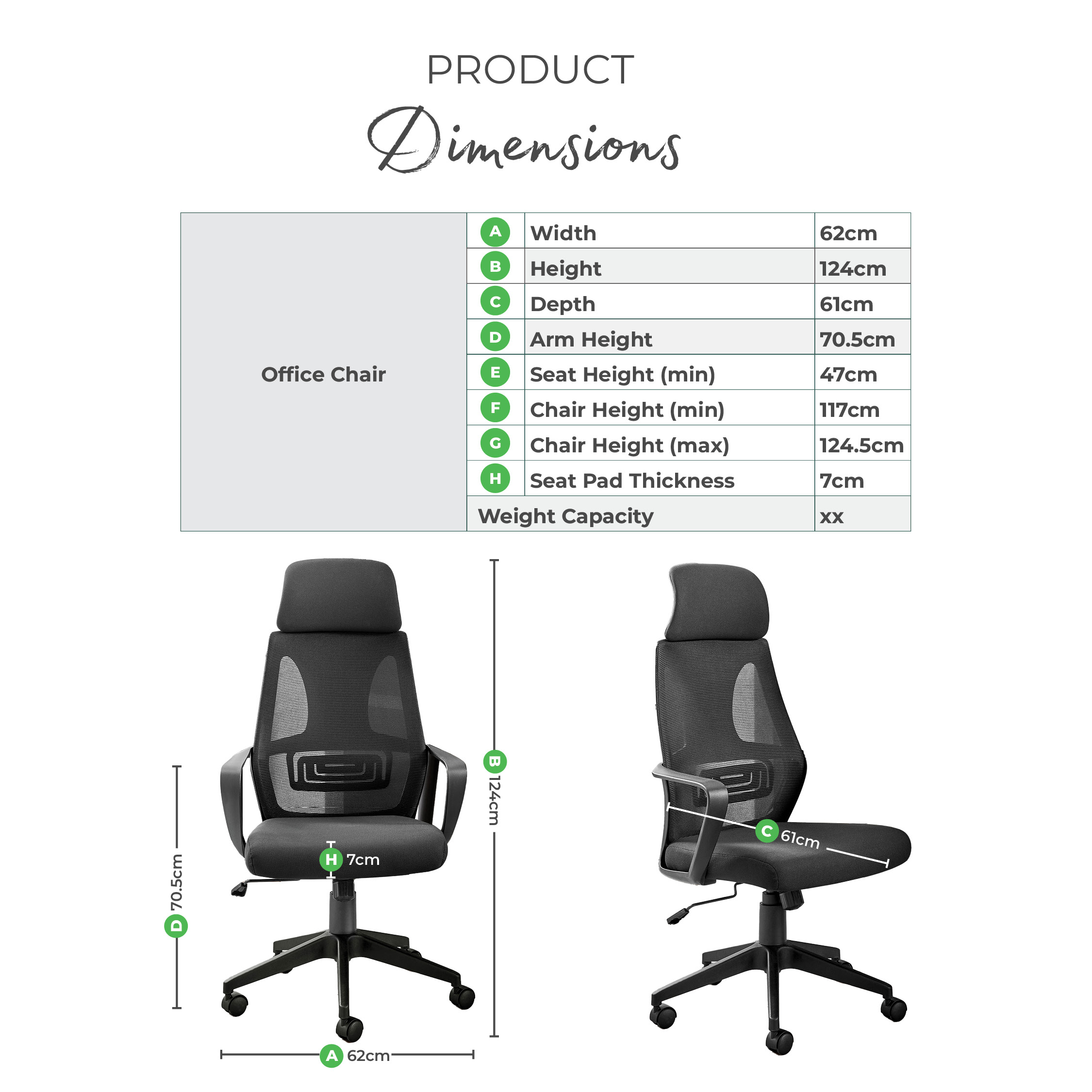 Ubico Black Mesh Office Chair