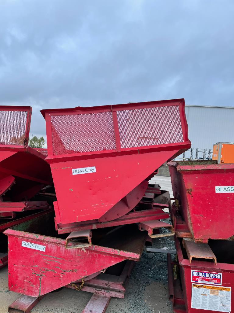 Used Roura Dumpster Hopper w/ Steel 56"L x 84"W x 43"H